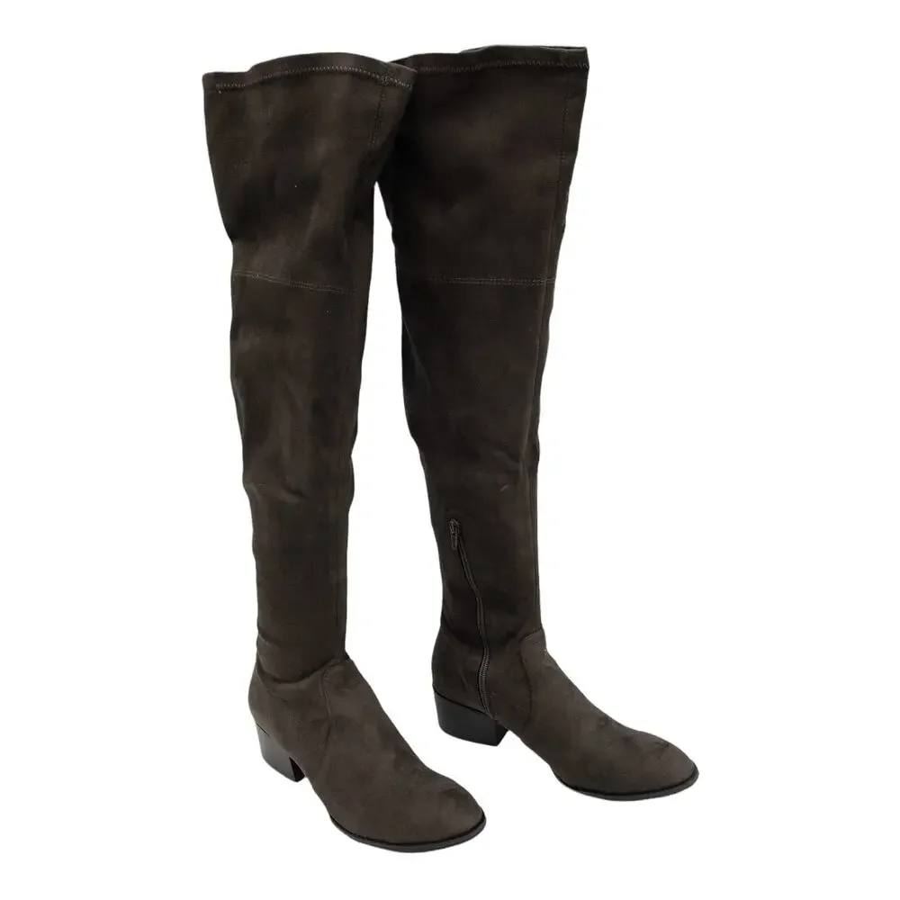 Kenneth Cole New York  Adelynn Over The Knee Boots 8.5 Women's Asphalt Brown